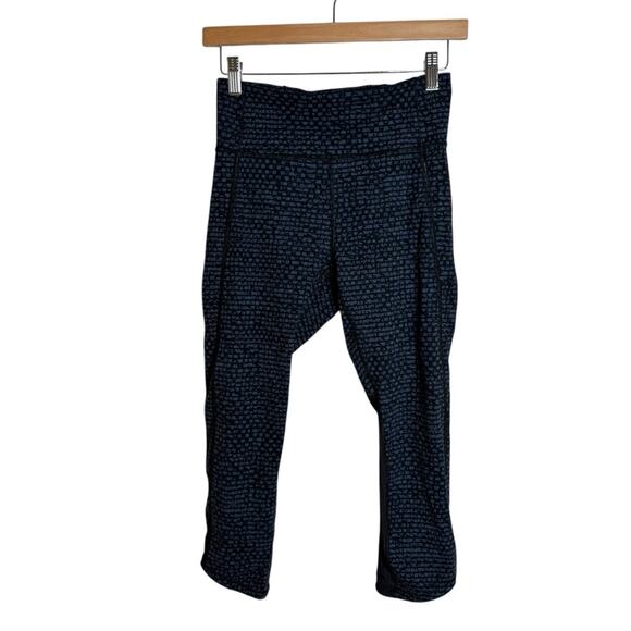 Lululemon Deep Breath Crop Leggings Shatter Weave Desert Teal Alberta Lake Sz 6 - Picture 1 of 11